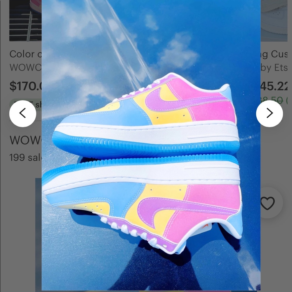 UV activated Air Force 1 women sneakers